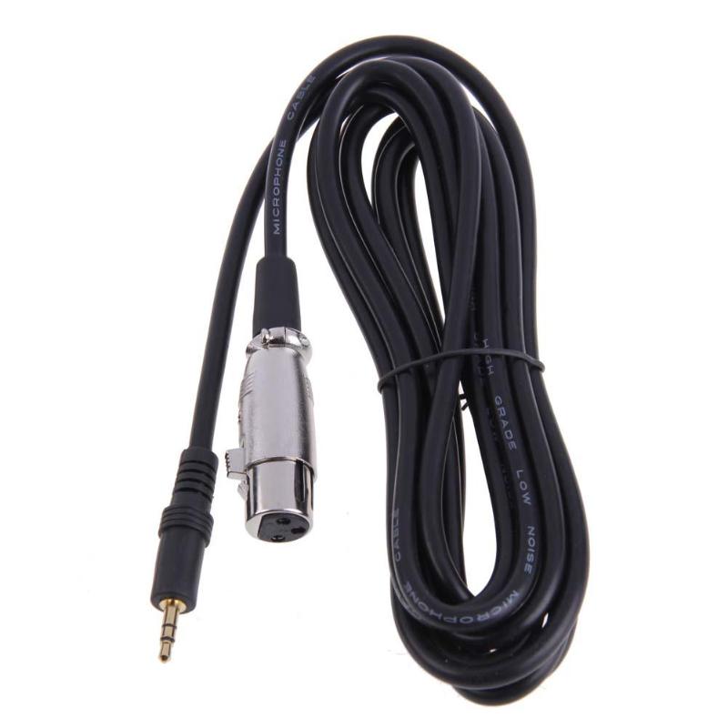 1 stk xlr 3 pin hun til ret vinkel 1/8 xlr 3f til ret vinkel 3.5 mm trs stereo jack mikrofon kabel til dv kamera/ mikrofon mikrofon