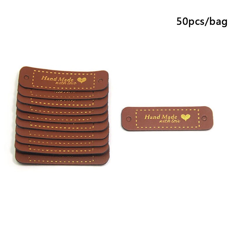 Étiquettes en cuir fait à la main, étiquette à tricoter pour vêtements, fait à la main avec étiquette en PU pour sac, accessoires de couture: CL2