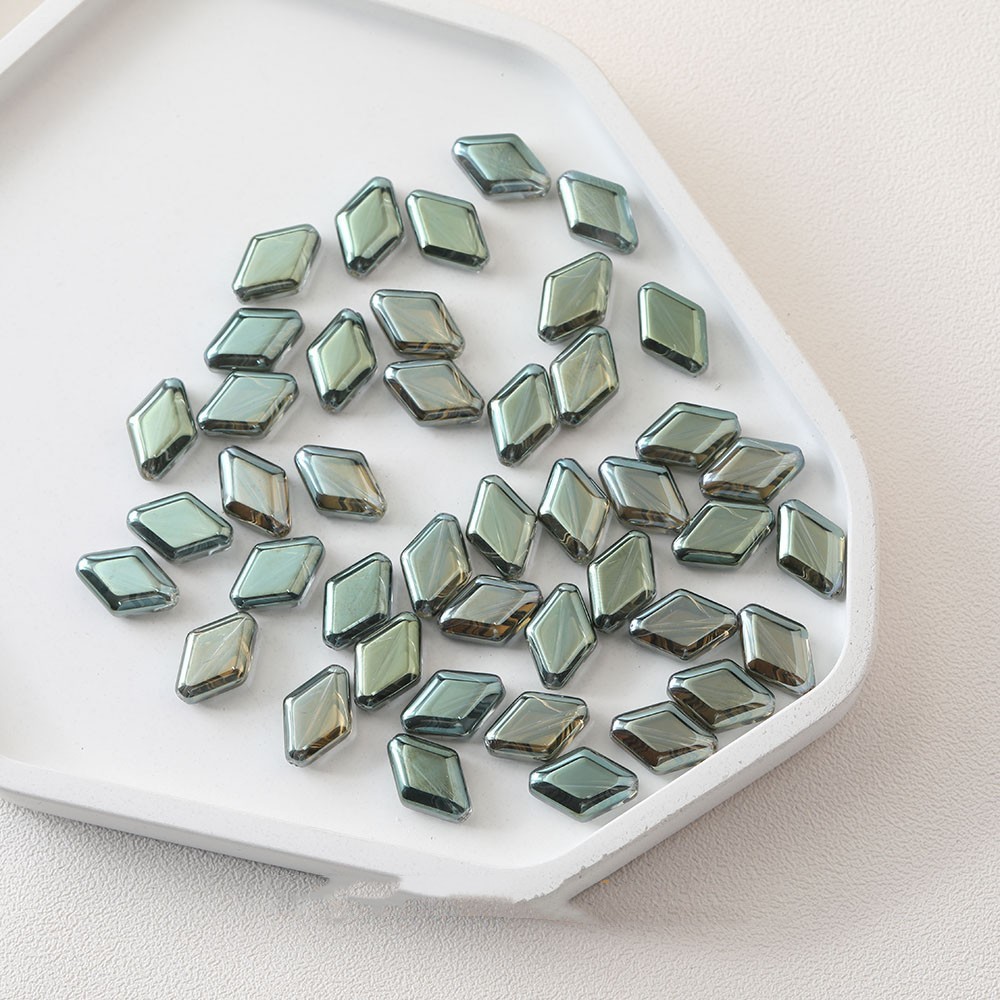 Cuentas de bicono de cristal checo de 10x15mm, cuentas de cristal rómbico de Color galvanizado hechas a mano, accesorios para anillos colgantes, manualidades Diy, 20 piezas: Lavanda