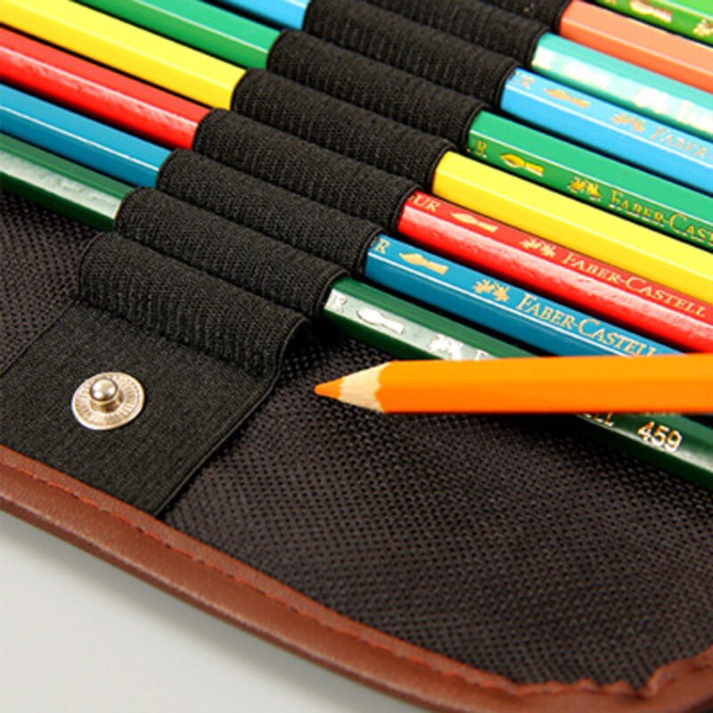 Kit de dibujo portátil, estuche para lápices, material escolar, oficina, bolsa enrollable para bolígrafos de lona, estuche para lápices y cortinas, suministros de arte