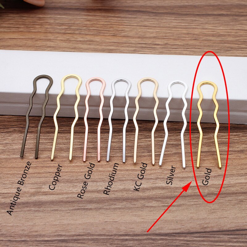 10pcs Hair Sticks - 70mm Copper Hair Pins - Handmade Plant Ornaments - Bridal Hair Accessories for Women: 10pcs Gold Color