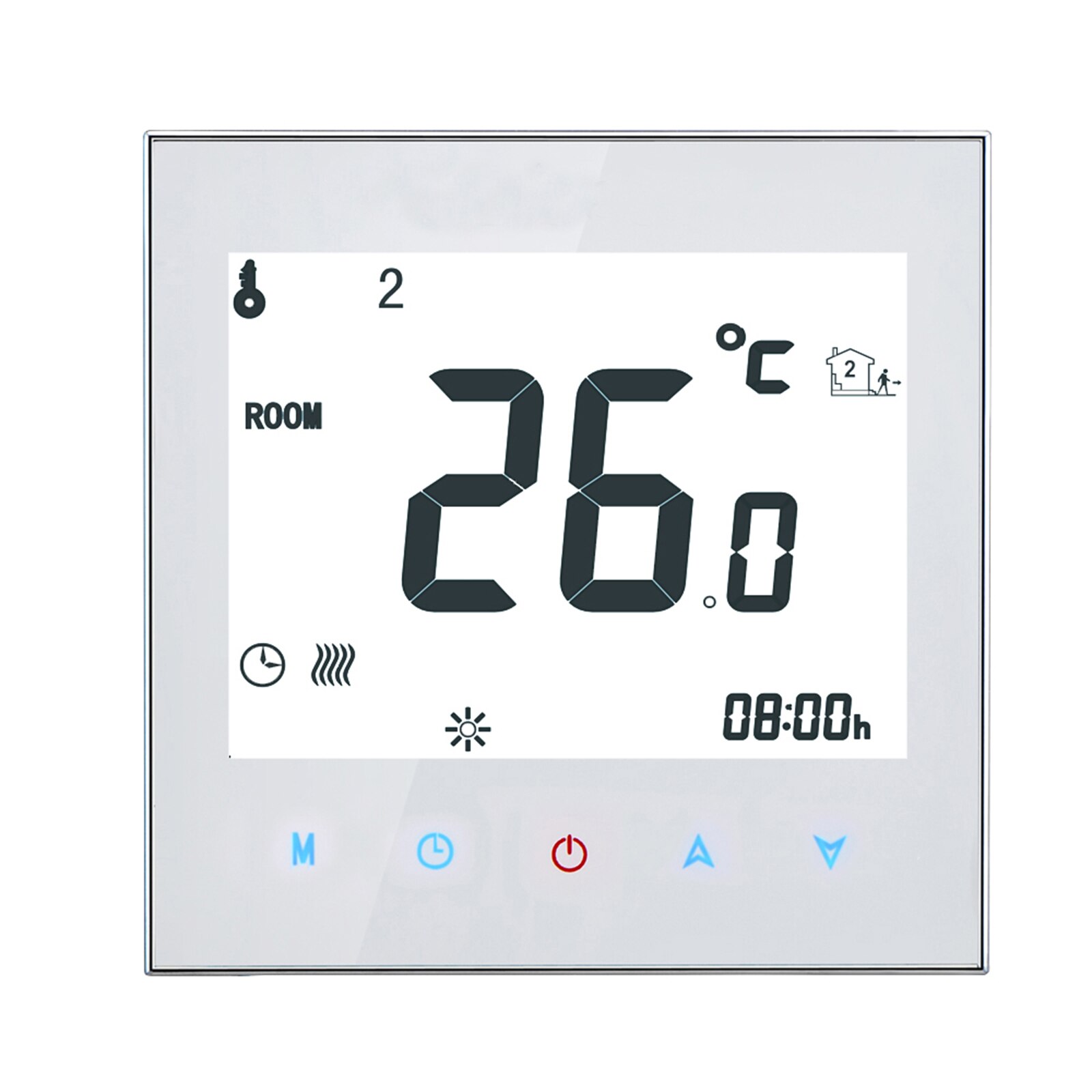Wifi Thermostat Floor Heating System Touchscreen Heating Boiler Temerture Control Only Thermostat with App and Voice Control: with wifi white