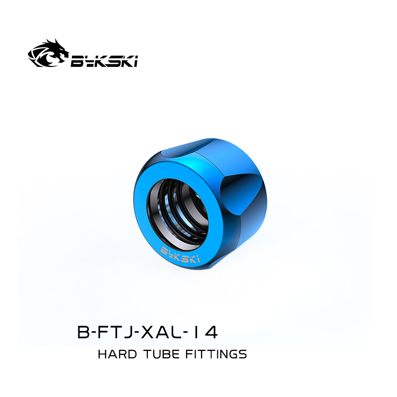 Bykski B-FTJ-XAL-14 Hard Tube Fittings For OD14mm water cooling pipe Boutique Plum Blossom G1/4&#39;&#39; Fast Twist Fittings,: Blue