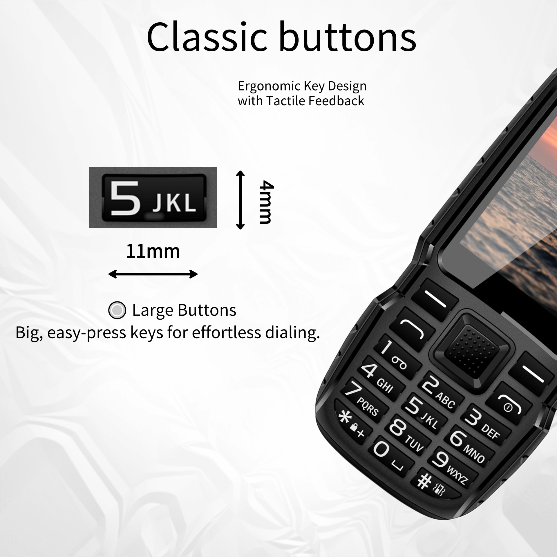 Mafam  n6700 duurzame mobiele telefoon, simlockvrij, grote batterij, 2.4 inch scherm, twee simkaarten, zaklamp, lage straling, bluetooth, draagbare mobiele telefoon