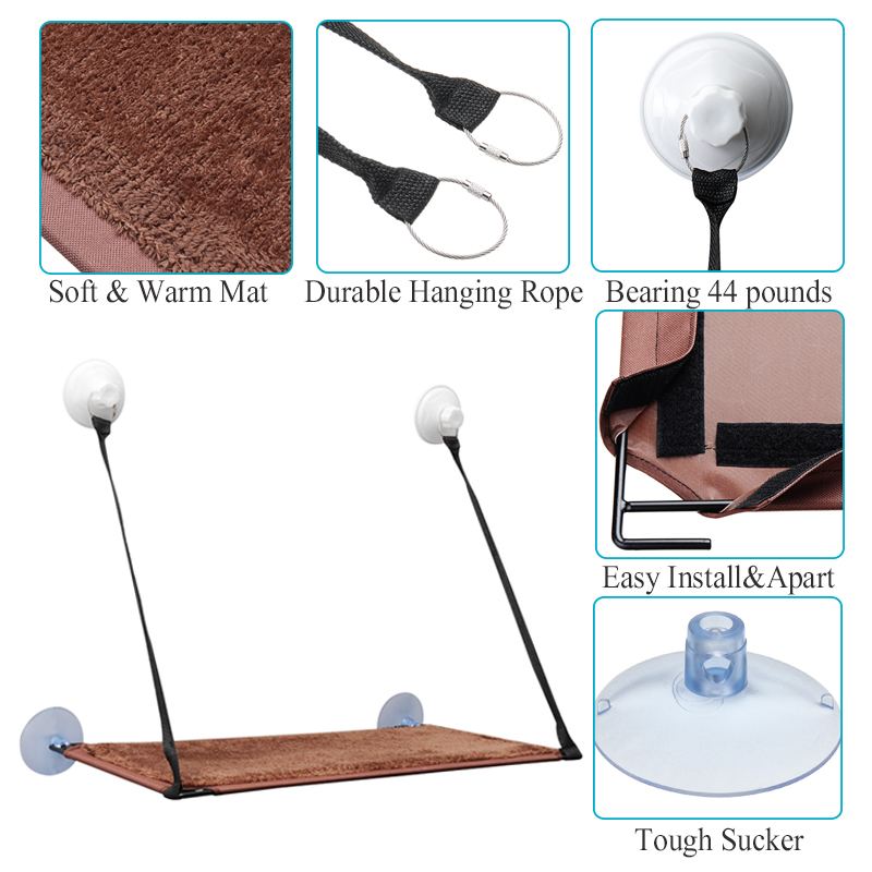 Leuke hangende kattenbedden voor huisdieren, zonnige vensterbank, hangmat voor huisdieren, comfortabele kattenmand, plank voor huisdieren, bedden