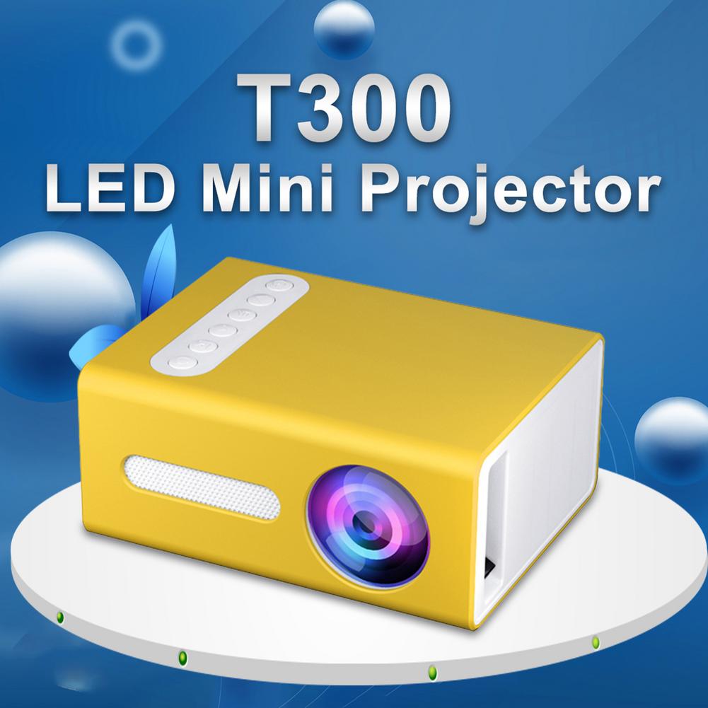 Mini Projektor Tragbare LED Heimkino T300 Hause Projektor Tragbare Miniatur Kinder Projektor Media Video Player Gelb Heiße Neue