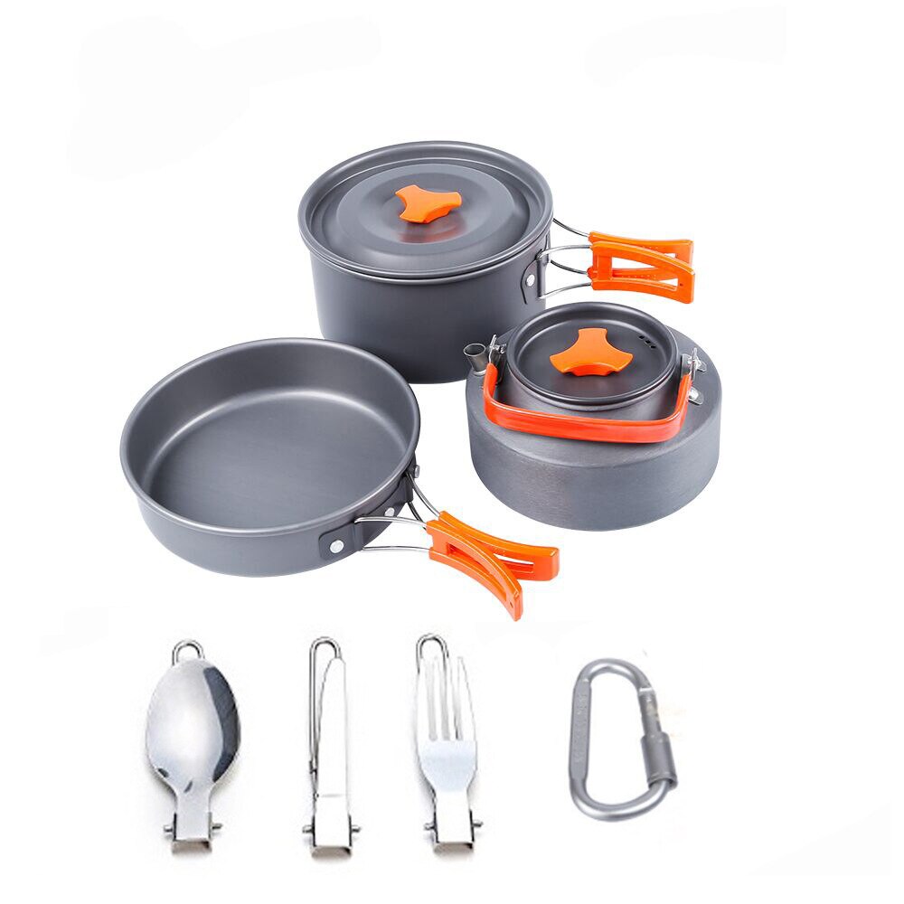 Wandelen Camping Kookgerei Puinhoop Kit Backpacken Gear Buiten Bug Out Bag Koken Apparatuur 10 Stuk Kookset Bowls: Default Title