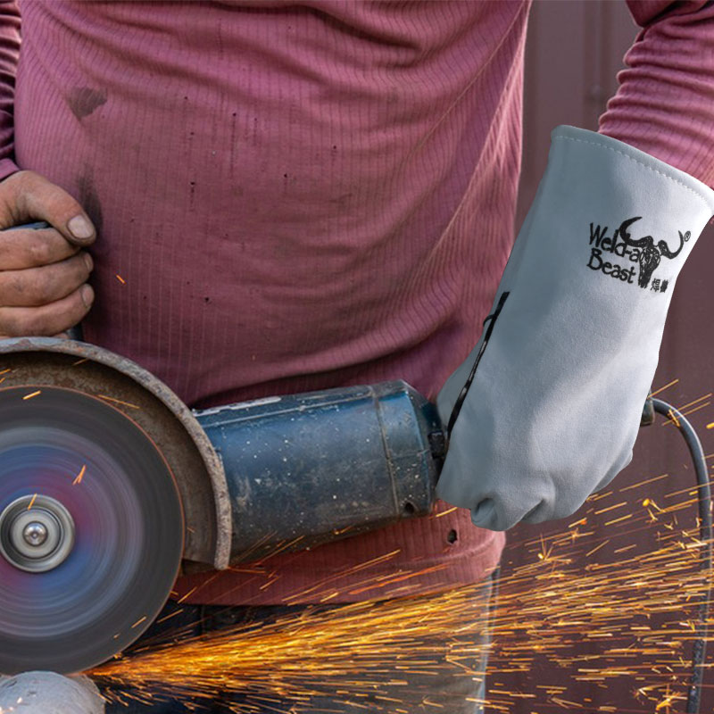 Erweiterte Schweißhandschuhe mit feuerfestem Gewinde, wärmeisolierend, verbrühungsbeständig, hochtemperaturbeständig