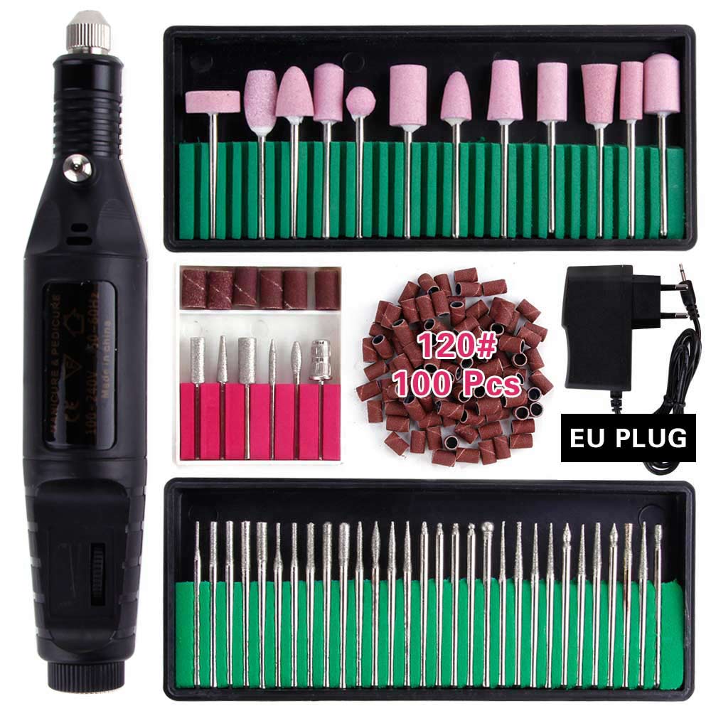 Fresas de cerámica para manicura eléctrica, conjunto de herramientas para pulir uñas, limas para arte , pulidora y pedicura: Set G EU Plug