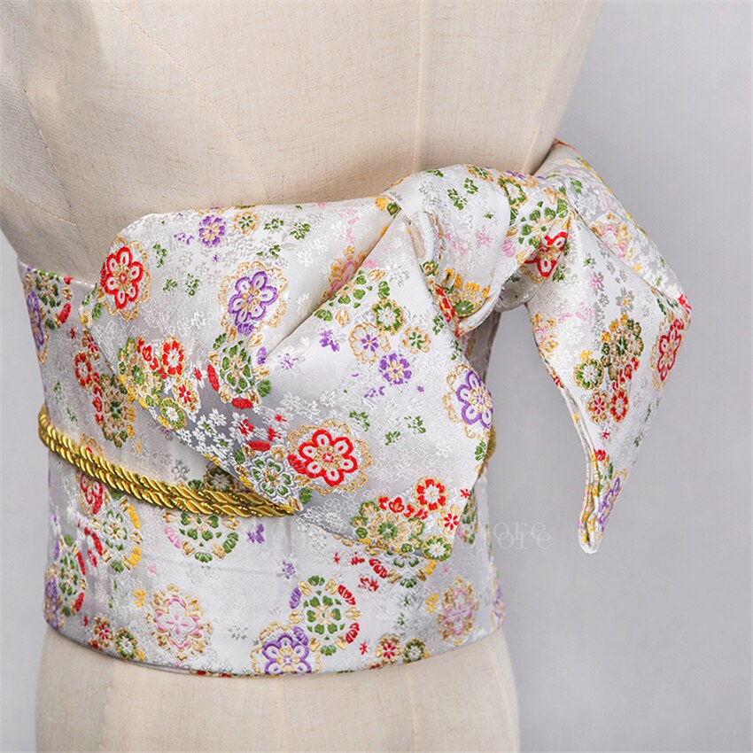 Ceinture Kimono traditionnelle japonaise Yukata Obi, nœud papillon, nœud papillon, Noble, rétro, imprimé Floral, 14 couleurs: Color11