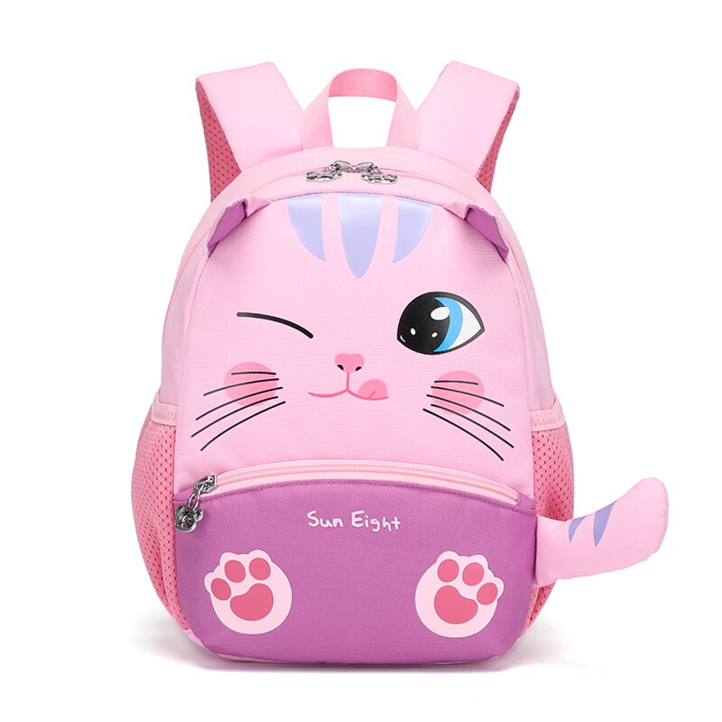 SUN EIGHT For Baby 2-5 Year Old Cute Little Kid Kindergarten Bag Child Backpack School Nylon Bags Lovely Children Backpack: Cat