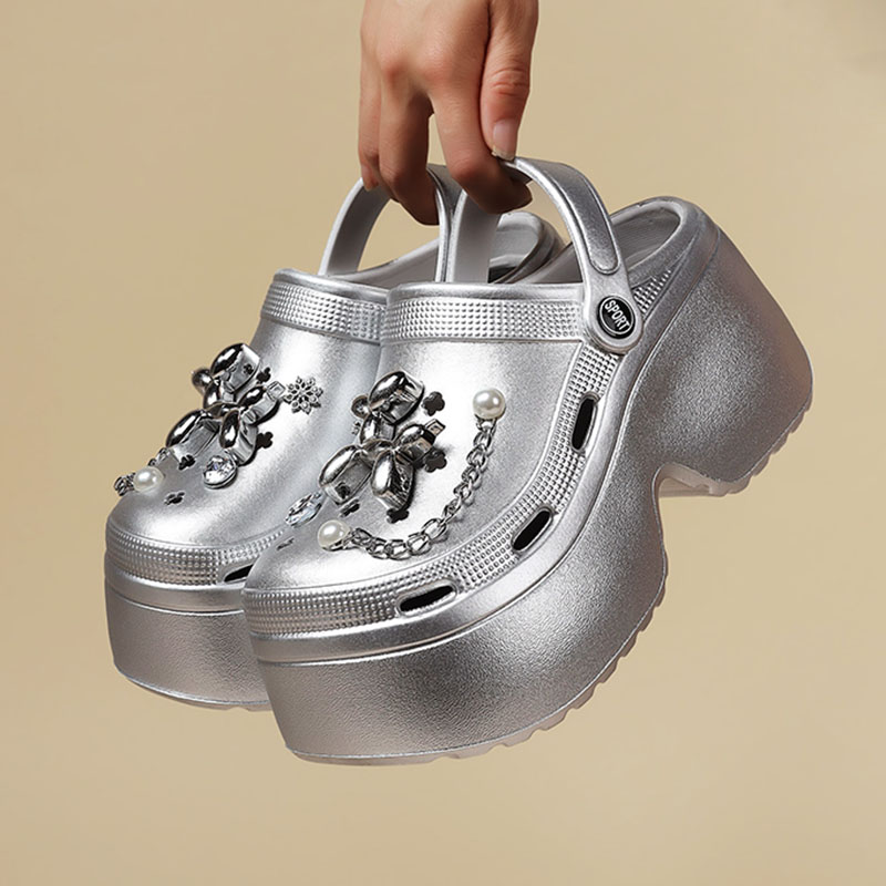 Vrouwen Diy Klompen Klompen Sandalen Zomer 2024 Slip Op Wedge Platform Sandalen Vrouw Modeketen Dikke Zool Tuin Schoenen Dames