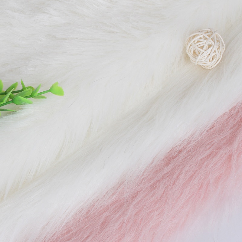 Black pink 7cm plush faux fur fabric long pile solid white fur fabric for sewing counter Jewelry Display background Photography