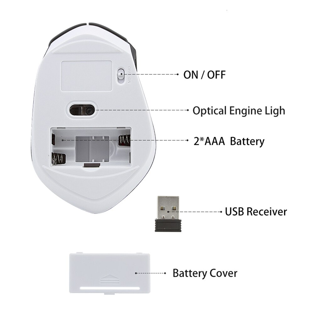 Chyi usb optische pc-maus 2.4g ergonomische kabellose mäuse 1600 dpi-empfänger büro- und gaming-mäuse tragbar 3d gaming-mäuse für laptops