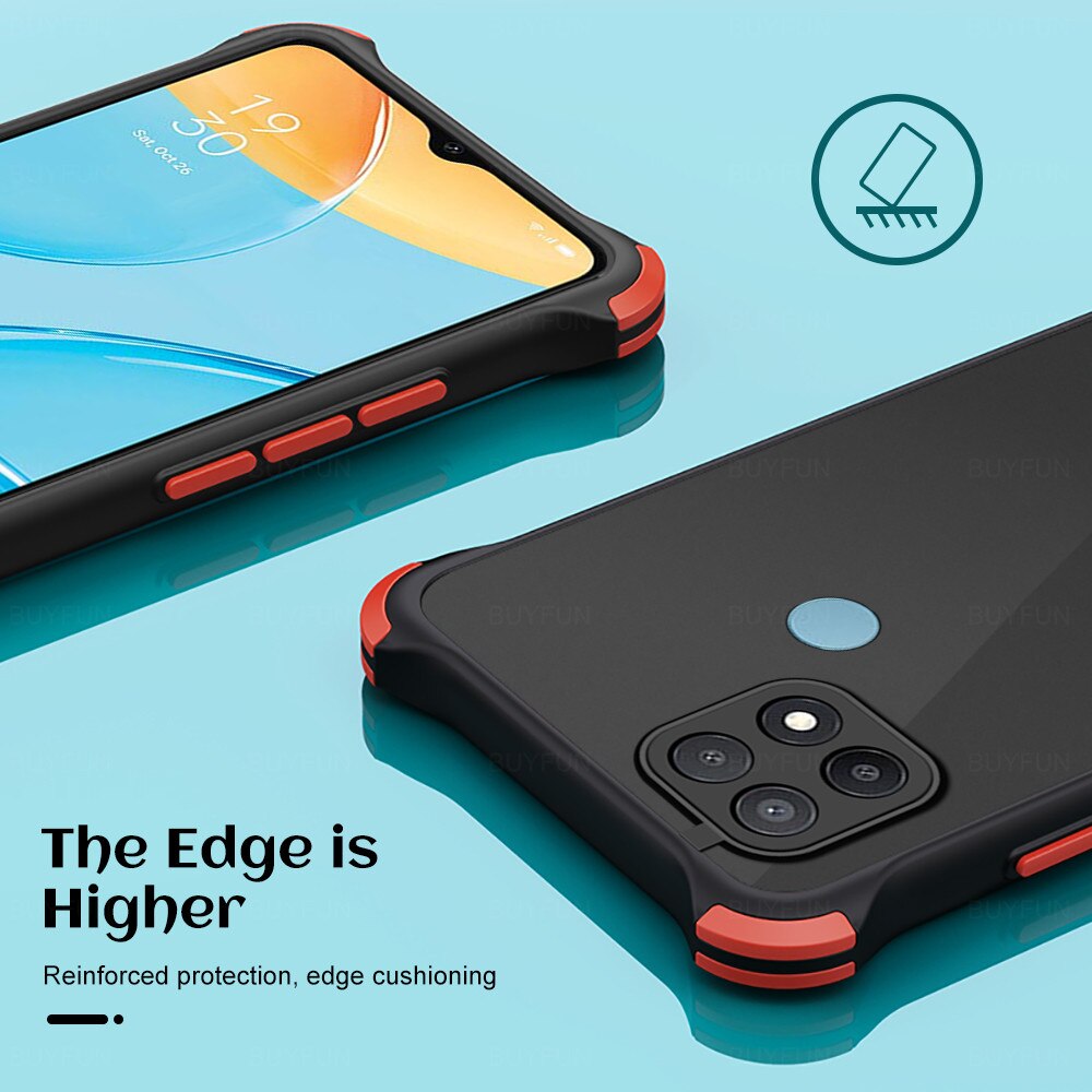 tpu bumper hard pc matte back cover for oppo a15 a15s a 15 s 15s 6.5‘’ case airbag armor shockproof protective coque funda