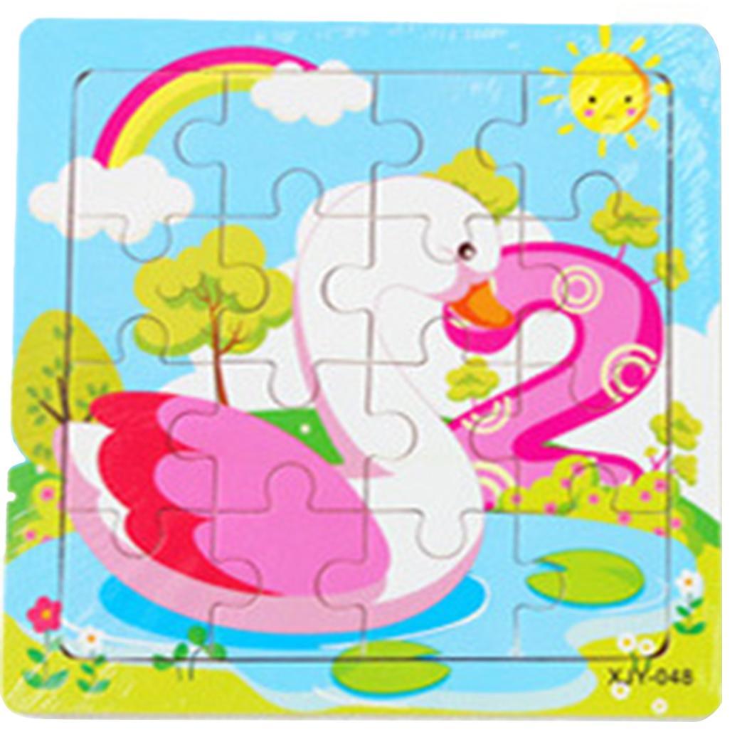 Kids Cartoon Houten Puzzel Kinderen DIY Educatief Jigsaw Multicolor Leren Speelgoed