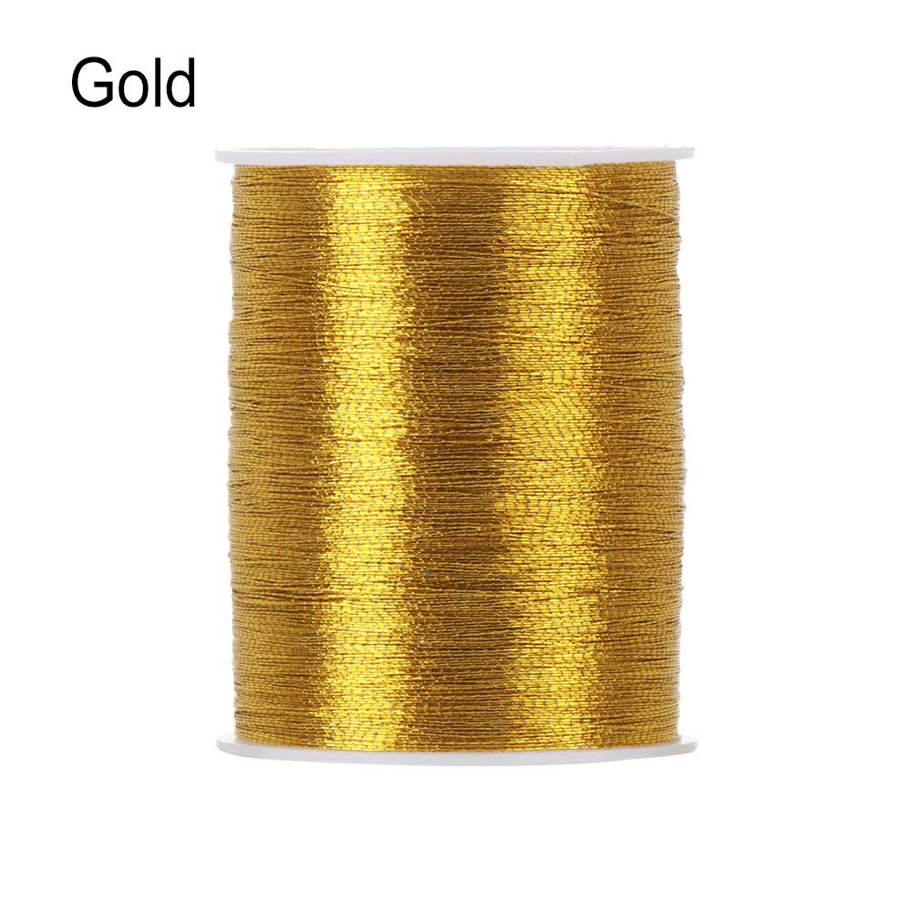 100 Meter Goud/Zilver Borduurgaren Draad Naaimachine Naalden Draad Diy Handgemaakte Ambachten Kruissteek Naaien Accessoires: Gold-100m