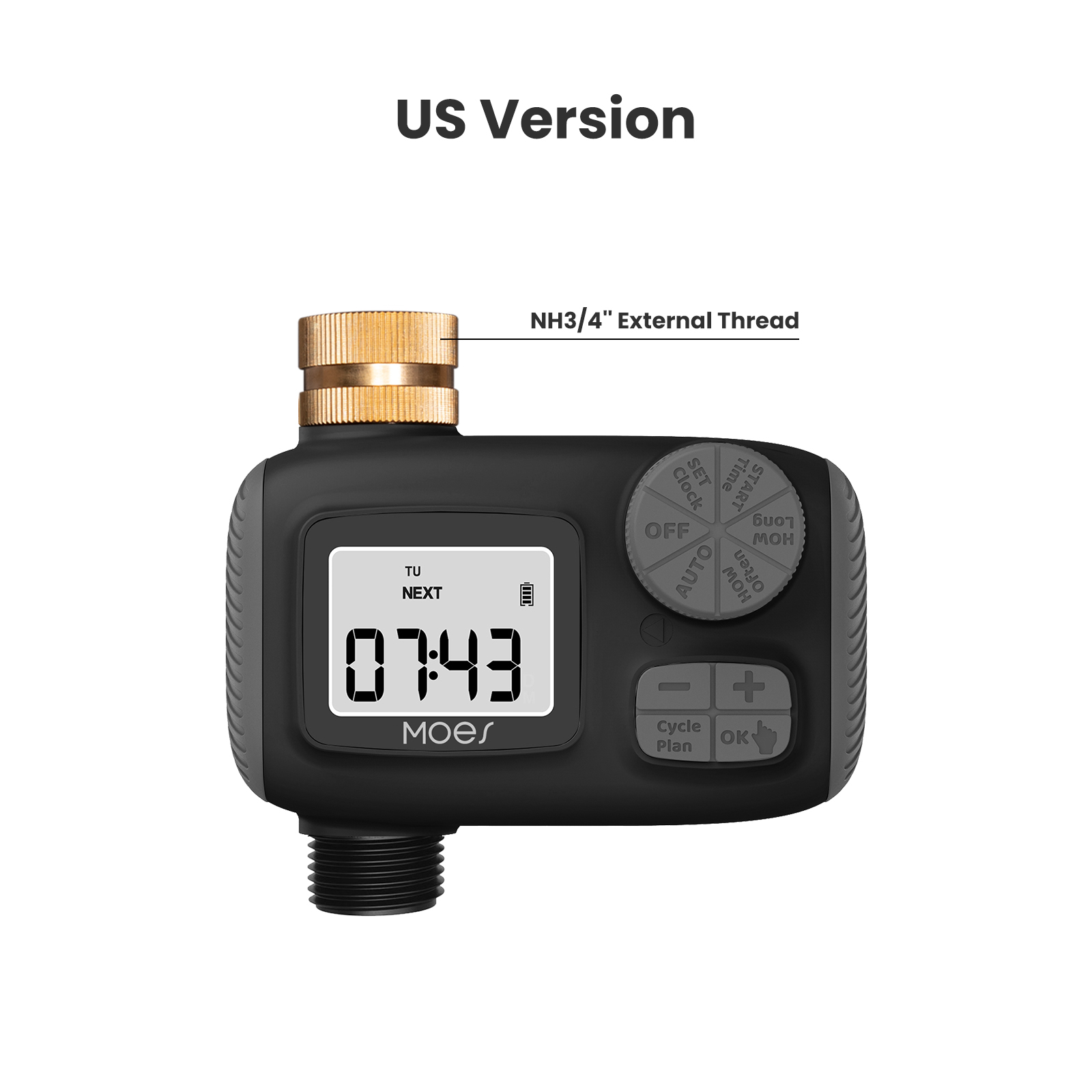Moes Water Timer 1-Outlet Ip55 Waterdicht Messing Inlaat Draaiknop Knop Met Lcd-Scherm Regen Vertraging Kind Lock: Rood
