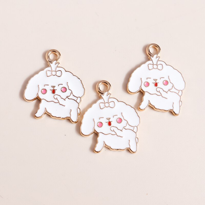 Pendentifs en forme de pingouin pour la fabrication de bijoux, 10 pièces, 21x22mm, en émail, animaux mignons, accessoires pour colliers et boucles d&#39;oreilles: Style 419