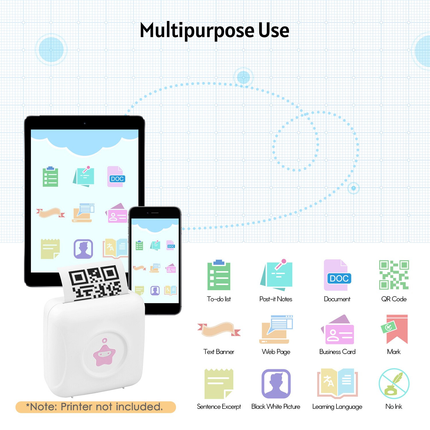 Printable Sticker Paper 3 Rolls Self Adhesive Printer Paper Roll Direct Thermal Paper 57*30mm for Any Direct Thermal Printer