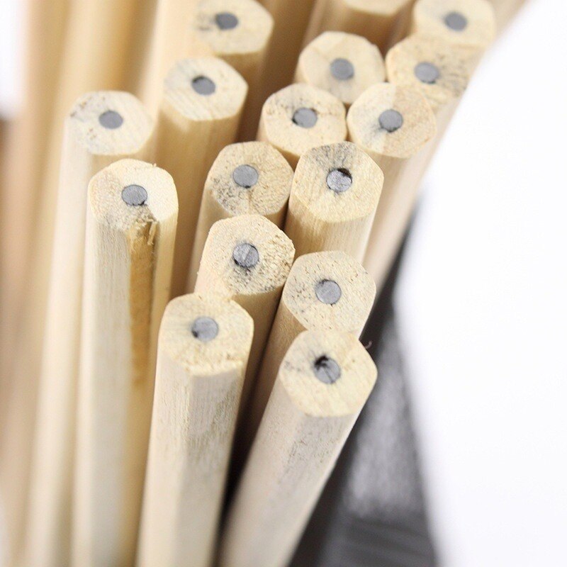 10pcs/ Lot Eco-friendly Natural Wood Pencil Black Non-toxic Standard HB Pencil Stationery Sketch Pencil Office School Supplies