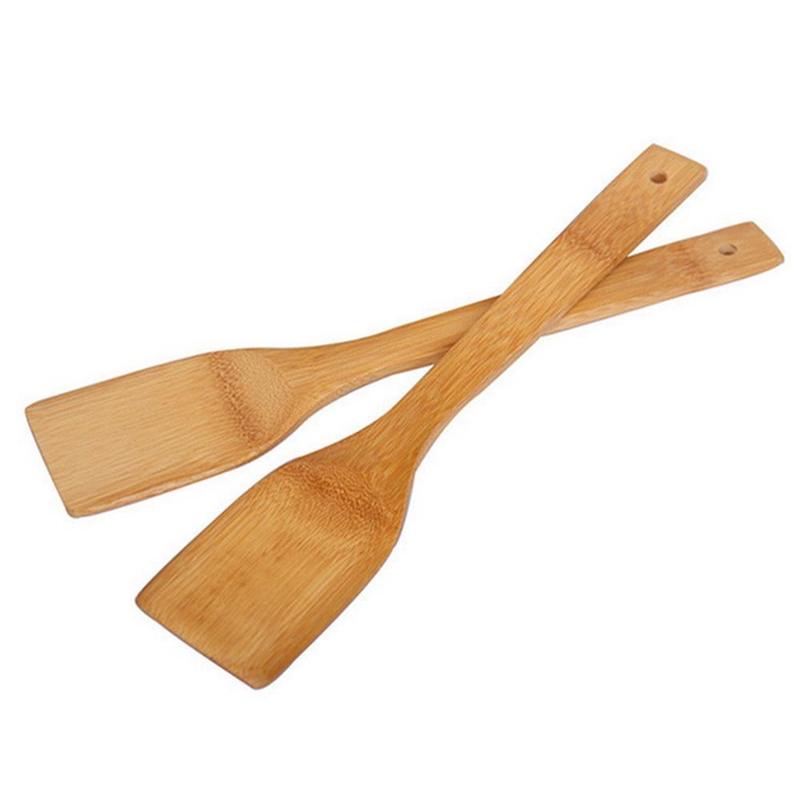 Bambus spatel skraber bambus træ køkken madlavning patulaspoonturner køkken tilbehør stegt madlavning værktøj