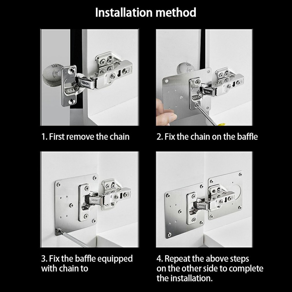 Mounting Plate Portable Cabinet Door Hinge Hinge Mounting Plate Butterfly Multi Hole Setting Wire Drawing Process