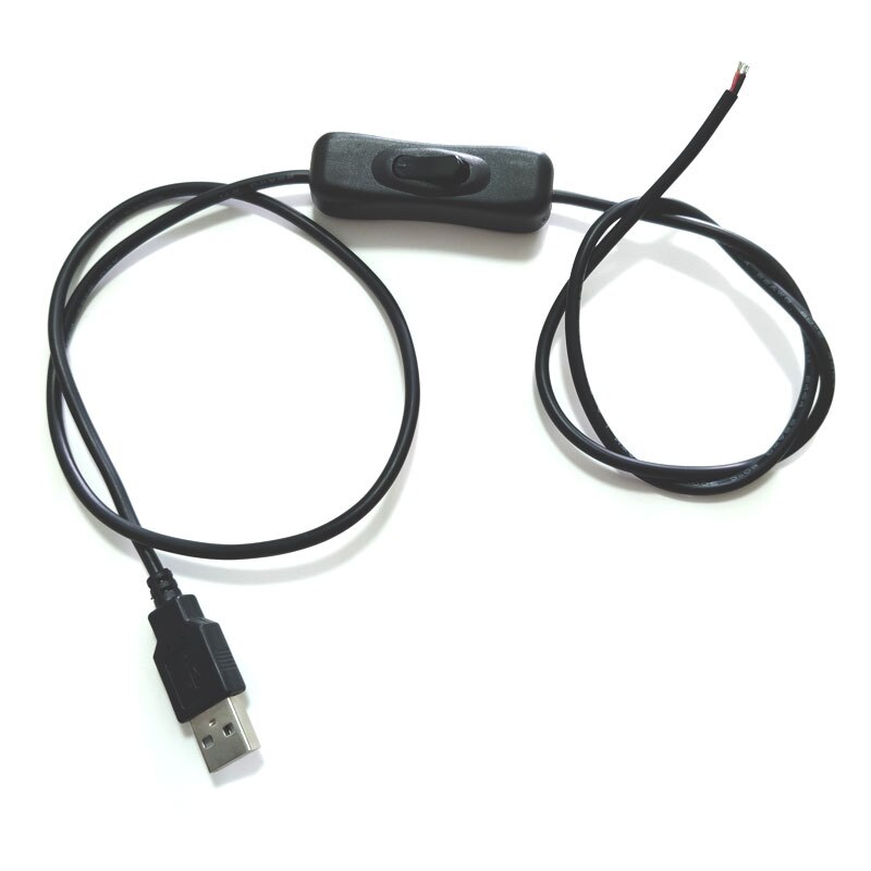 1M 5V USB Switch Button Extension Cable 22AWG Connector For LED Strip 2Pin 5050 3528 5630 2835: Black