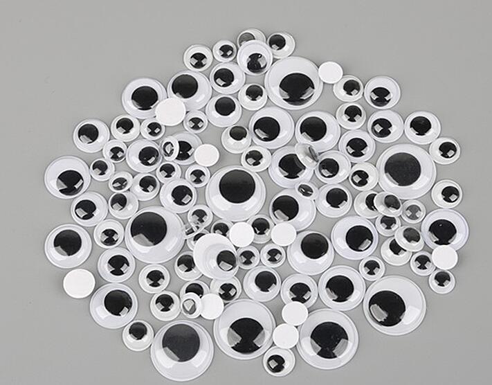 100 Pcs 20/22/24mm DIY Speelgoed Plastic Googly Wiggly Beweegbare Black Joggle Ogen niet Zelf- lijm Poppen Oog Voor Poppen Gebruikt