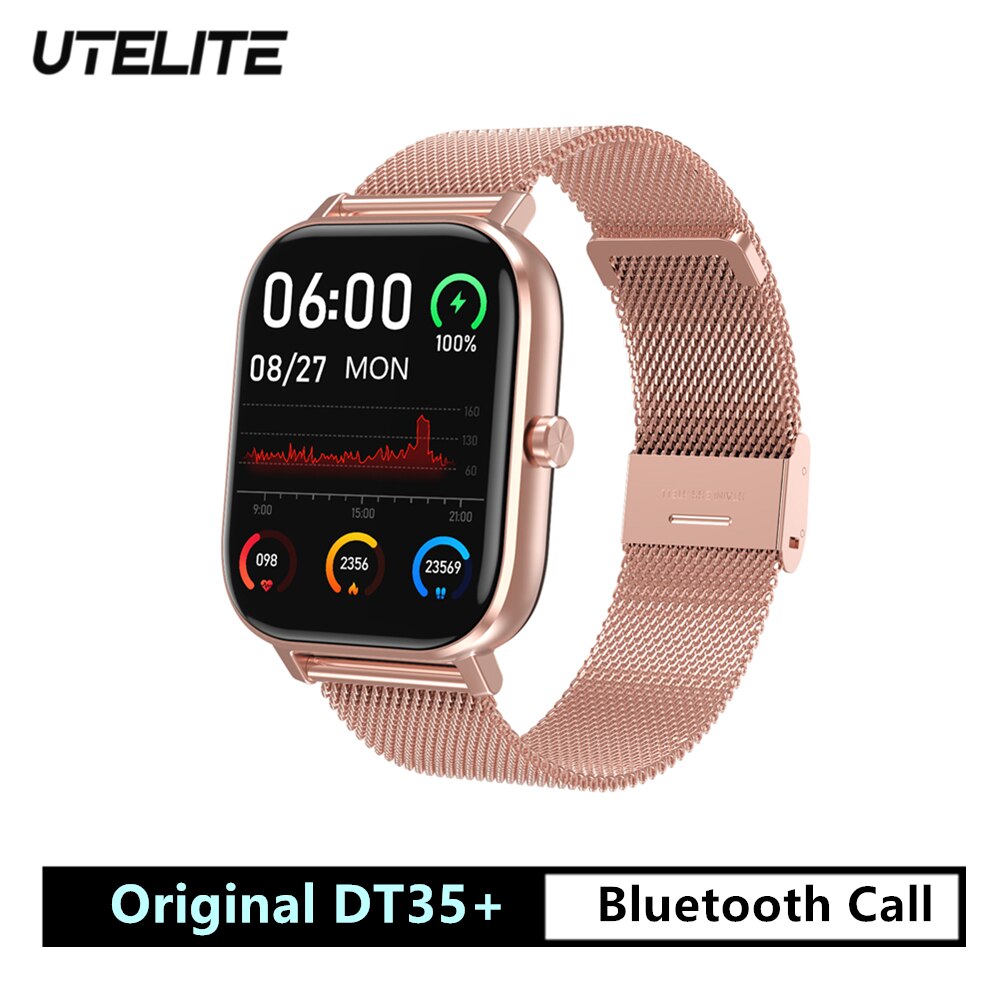 UTELITE DT35 + Clever Uhr Männer Frauen 1,75 zoll Bildschirm Bluetooth Anruf IP67 DT35 Plus Uhren EKG PPG Fitness Tracker PK P8 Plus p9