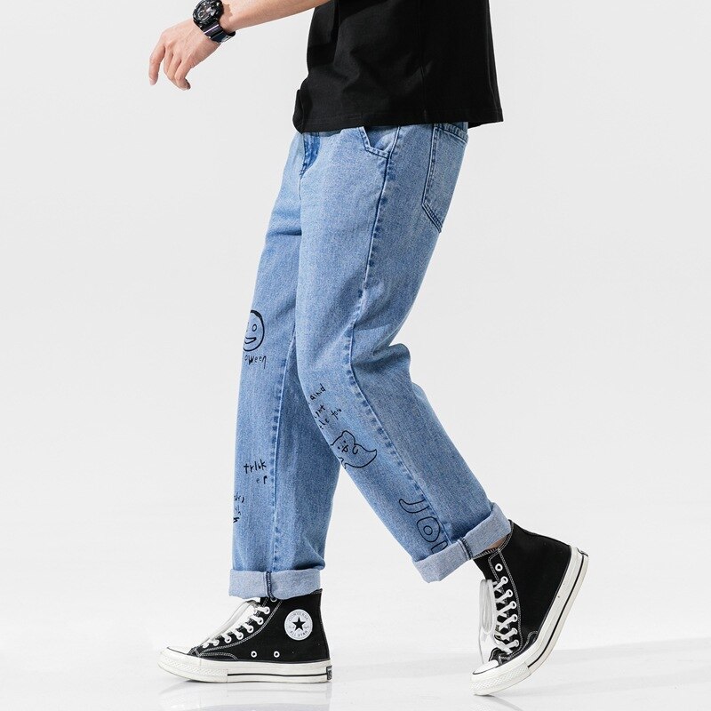 Stretch Rechte Jeans Denim Mannen Casual Vader Wij... - Vicedeal