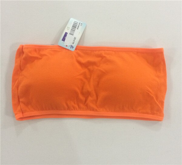 GOPLUS Sexy Strapless Crop Top Bra Bandeau Brassiere Tube Tops Candy Colors 14 colors M0156: orange