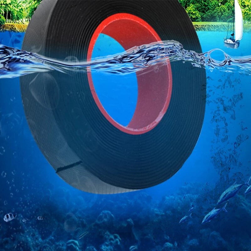 Nastro in Silicone autoadesivo nastro adesivo impermeabile nero a flusso automatico nastro sigillante per riparazione di guarnizioni per tubi Super resistenti