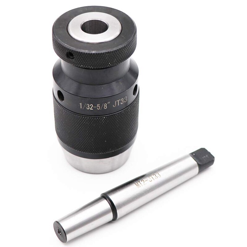 1/32 inch- 5/8 inch Super Heavy Duty Drill Press Chuck Keyless JT33 Mount &amp; MT2-JT33 Drill Chuck Arbor, High-Precision: Default Title