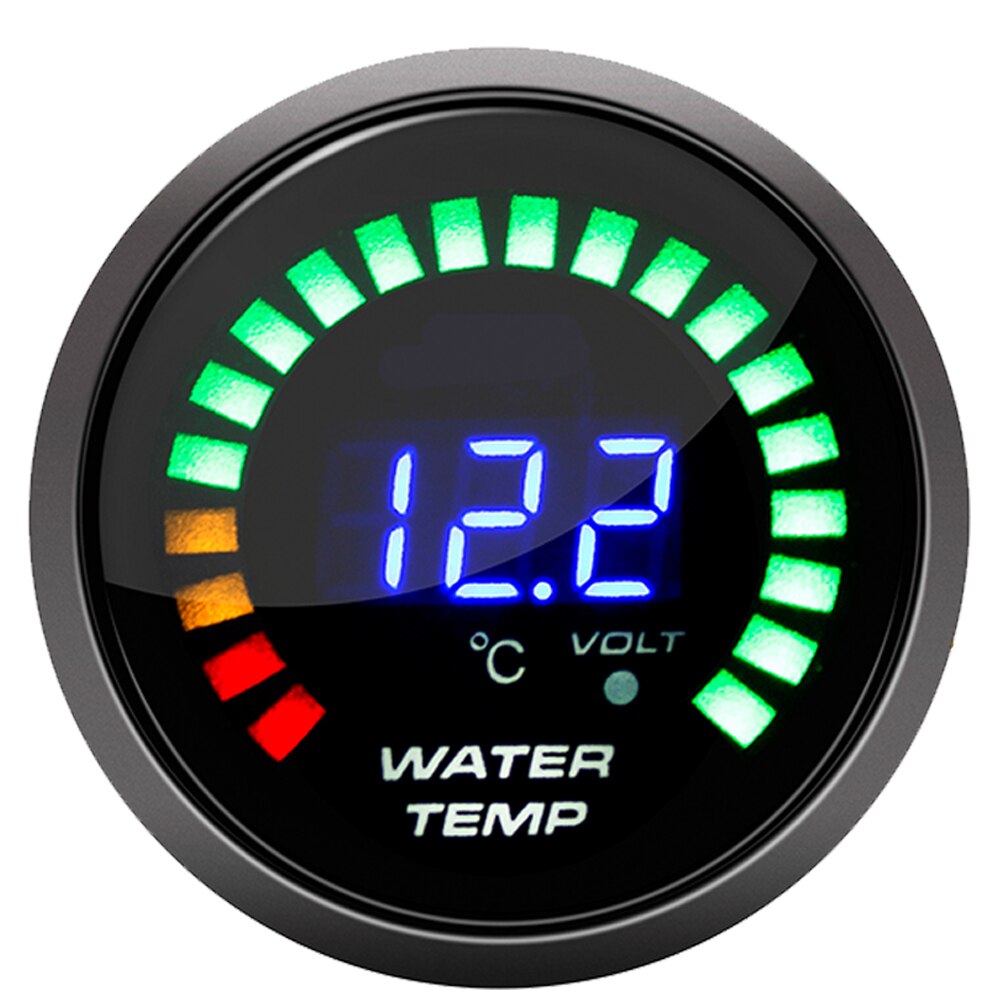 52mm Digital Water Temp Gauge Sensor 20-150 Celsius LED Light Water Temperature Gauge With Water Temp Meter Joint Pipe Sensor: gauge