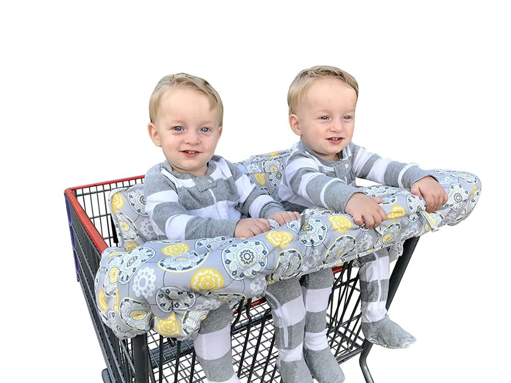 4 or 2 benhuller x-large størrelse med elastisk gul blomsterpude til dobbelt dobbelt indkøbskurvbetræk til baby søskende