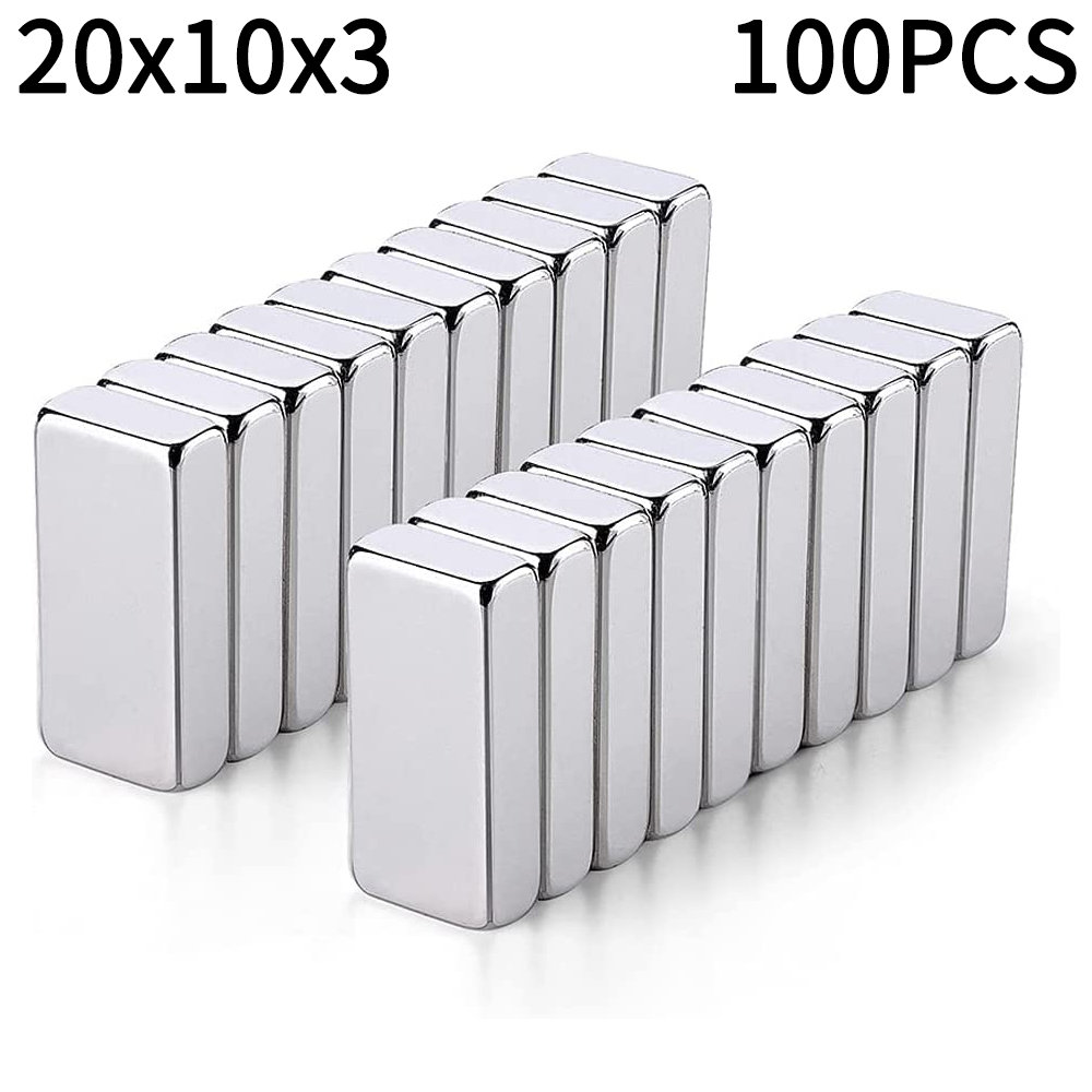 20-100 Stuks Super Sterke Neodymium Imanes 10/15/20mm X 5/10mm X 3mm N35 NdFeB Blok Imanes Vierkante Magneten Koelkast Stickers: Black