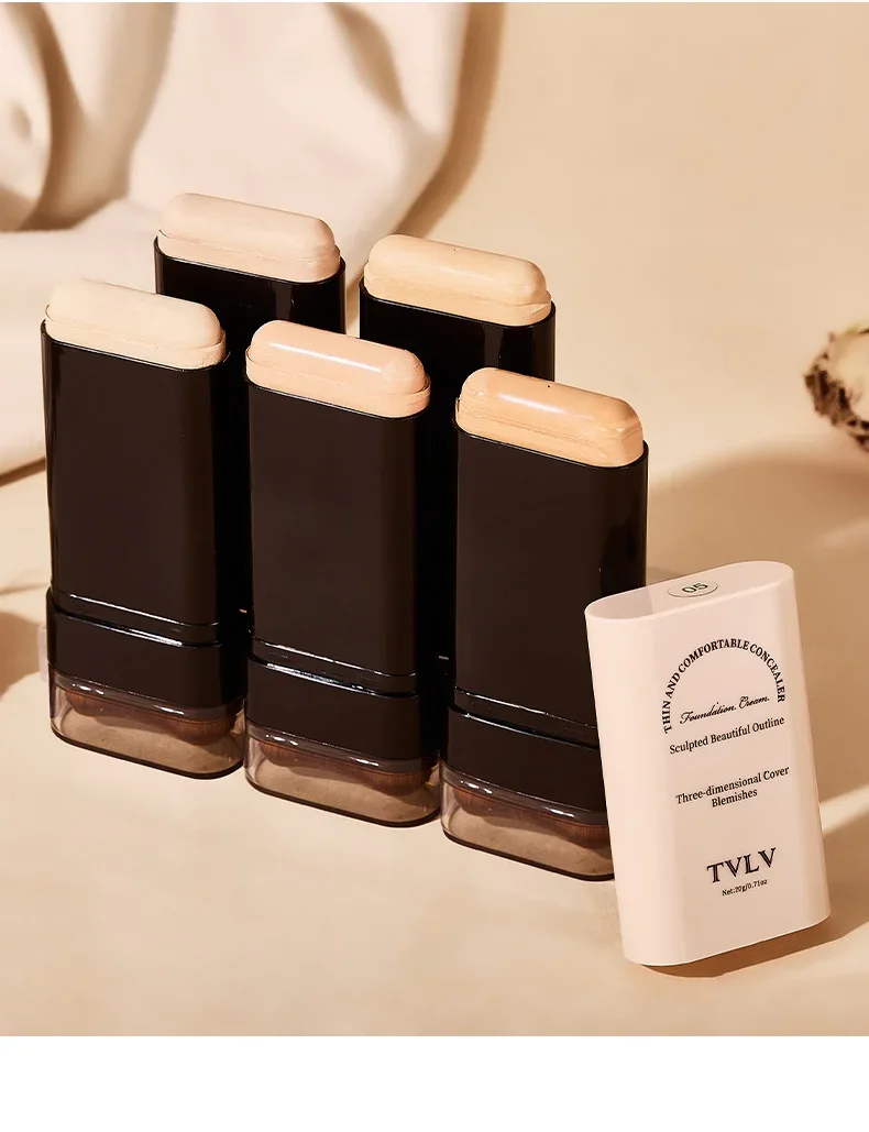 Tvlv eraser foundation makeup stick 20g,  med borste för att ljusa upp huden flytande foundation, långvarig makeup concealer