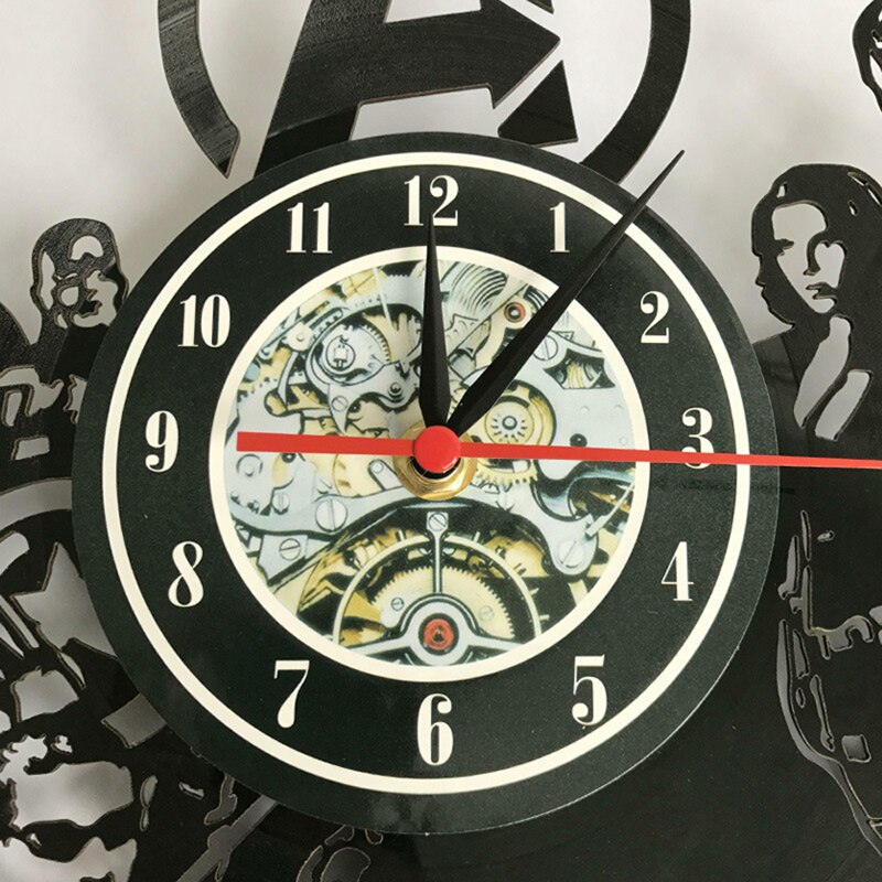 Vinyl rekord væg ur moderne 3d dekorative steampunk ur med 7 forskellige farver led skifte gear væg ur boligindretning