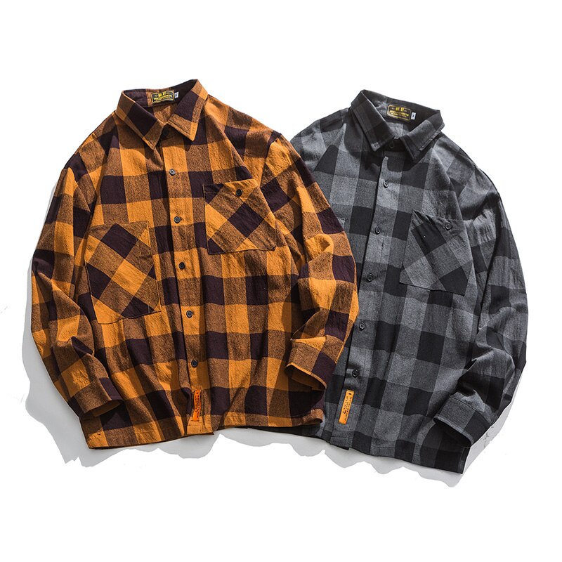 Men Flannel Plaid Shirt 100% Cotton Spring Autumn Casual Long Sleeve Shirt Soft Comfort Slim Fit Styles Brand Man