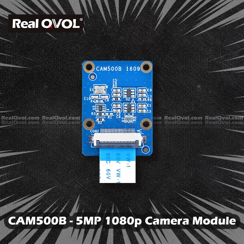 Cámara de alta definición RealQvol CAM500B, tamaños de imagen de 5M píxeles 2592x1944, soporte AFC AWB AEC etc, grabación de vídeo 720P, FPC de 24 pines