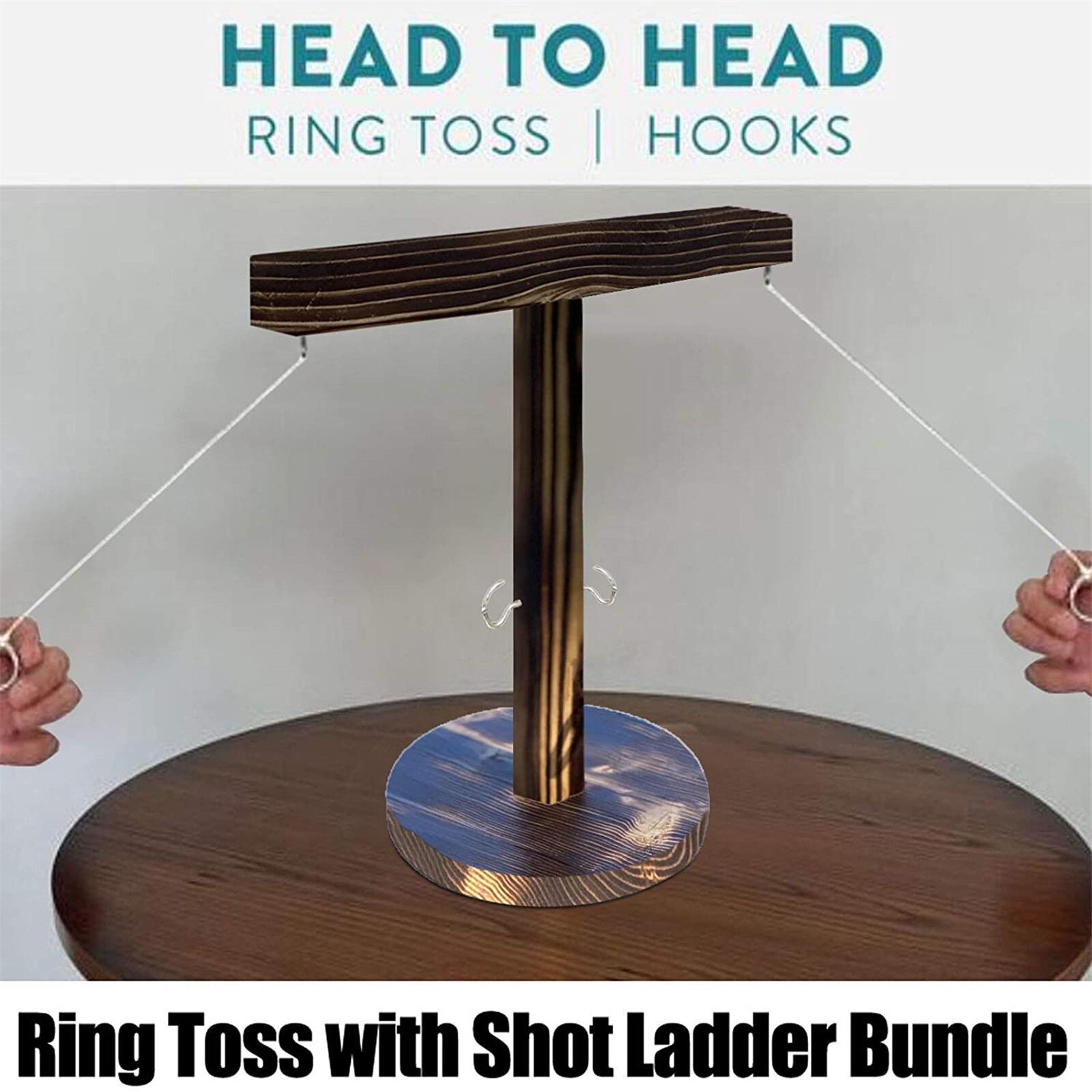 Party toys Leisure Industrial Style Bar Drink Shop Handmade Wooden Ring Toss Hooks Fast-paced Interactive Game For Bars Home