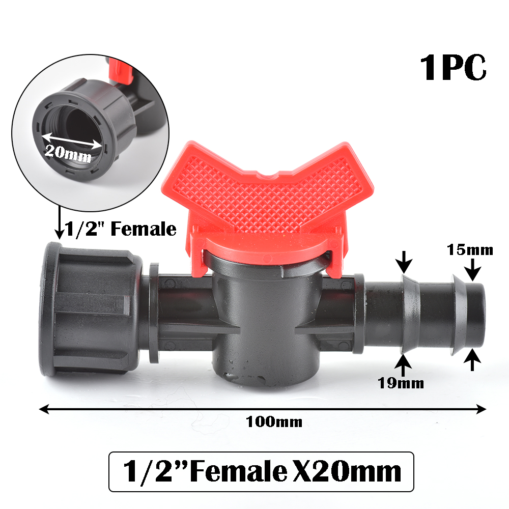 Miniature Plastic Shut Off Coupling Valve Connectors for 4/7 8/11 10/16/20/25mm Hose Garden Water Irrigation Pipe Adaptor Barb: H