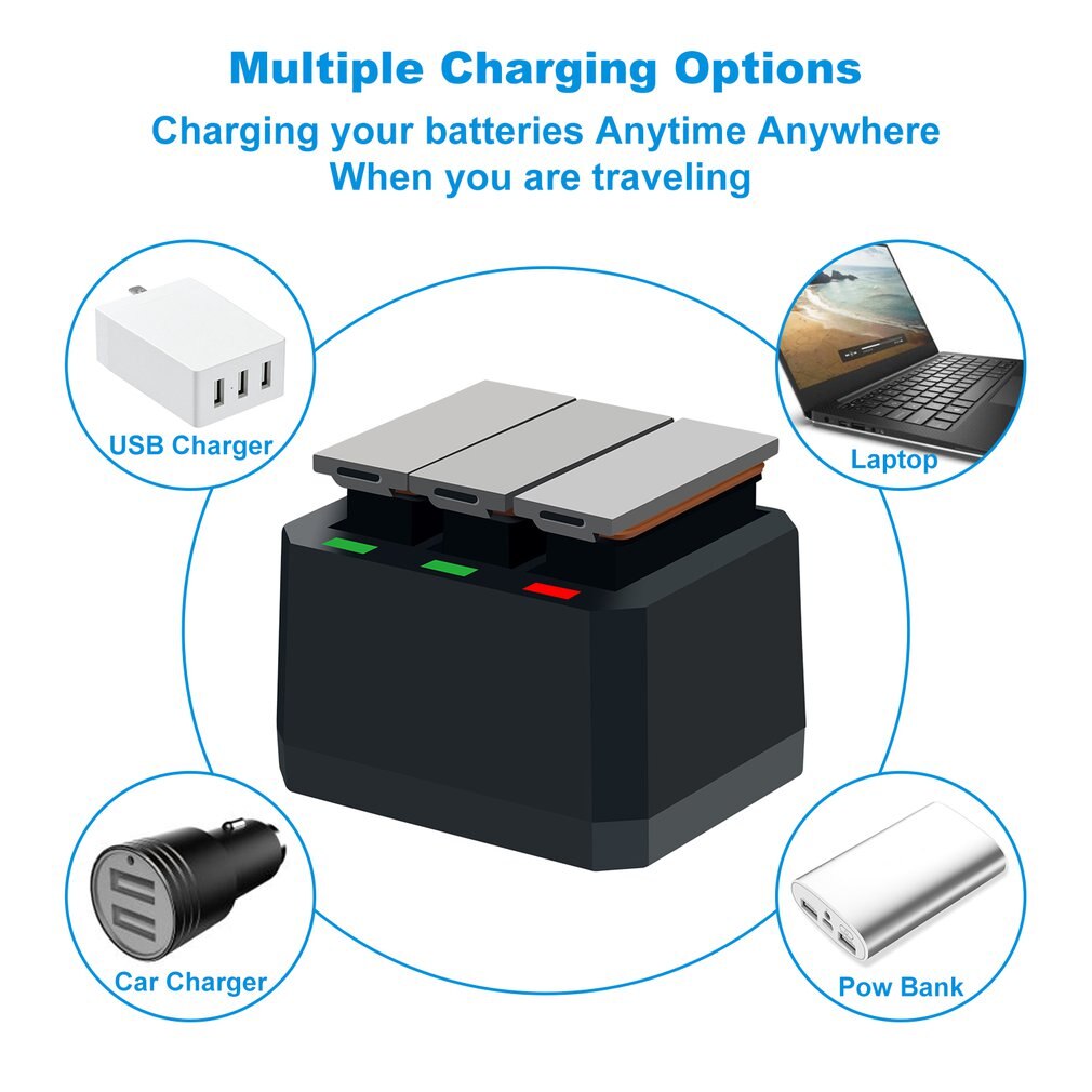 Osmo Action Batterie Ladegerät für DJI Osmo Action kamera Lade 3 ports Hub ladegerät