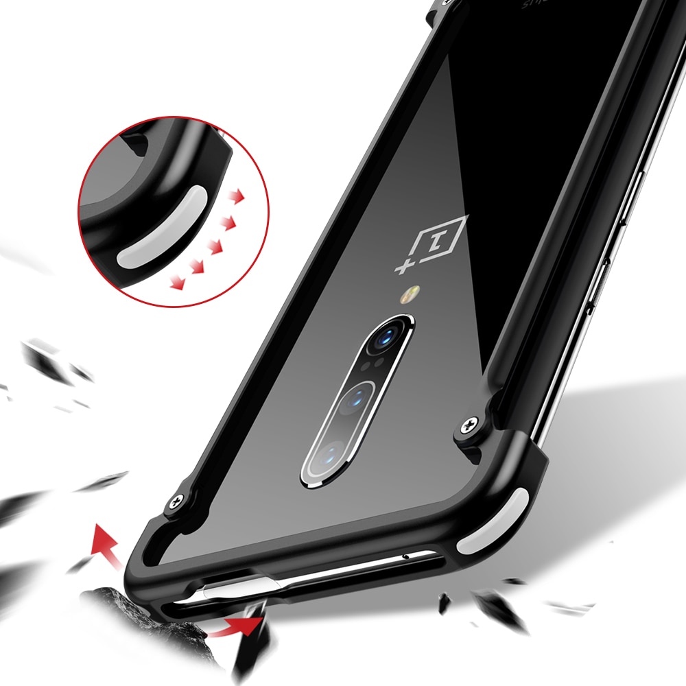 PADCOVER Original Airbag Metal Case for Oneplus 7T 6T Case Personality 7pro Airbag Shell Metal Bumper Cover for Oneplus 7 Case