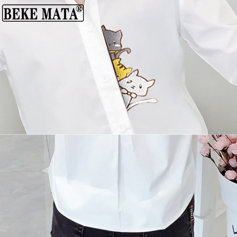 Beke mata blusa branca para crianças meninas 2022 primavera menina grande topos de manga longa adolescente escola meninas camisas roupas infantis 4 a 13