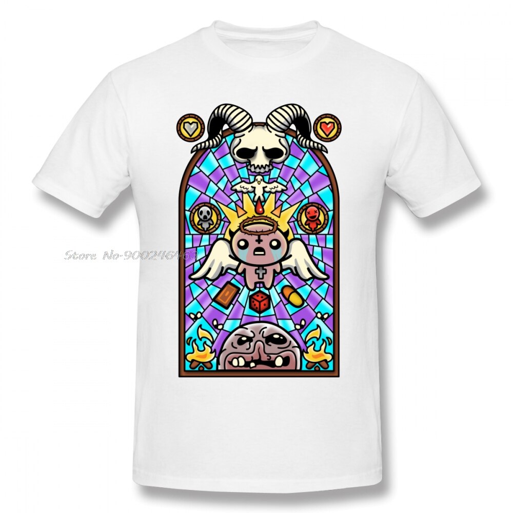 The Binding Of Isaac T Shirt The Binding T-Shirt Classic Short Sleeve Tee Shirt Printed Cotton Cute Man Tshirt: White / XXXL
