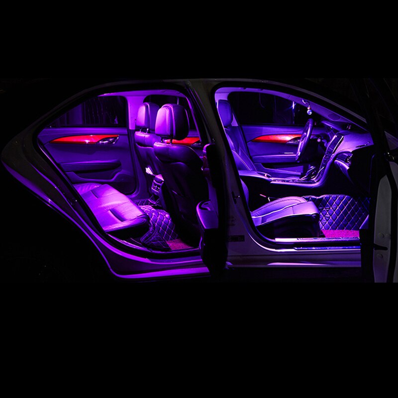 9 kpl led-auton sisävalo lukuvalo tavaratilan valot ohjaamon valon muokkaustarvikkeet toyota highlanderiin: Vaaleanpunainen 9 kpl