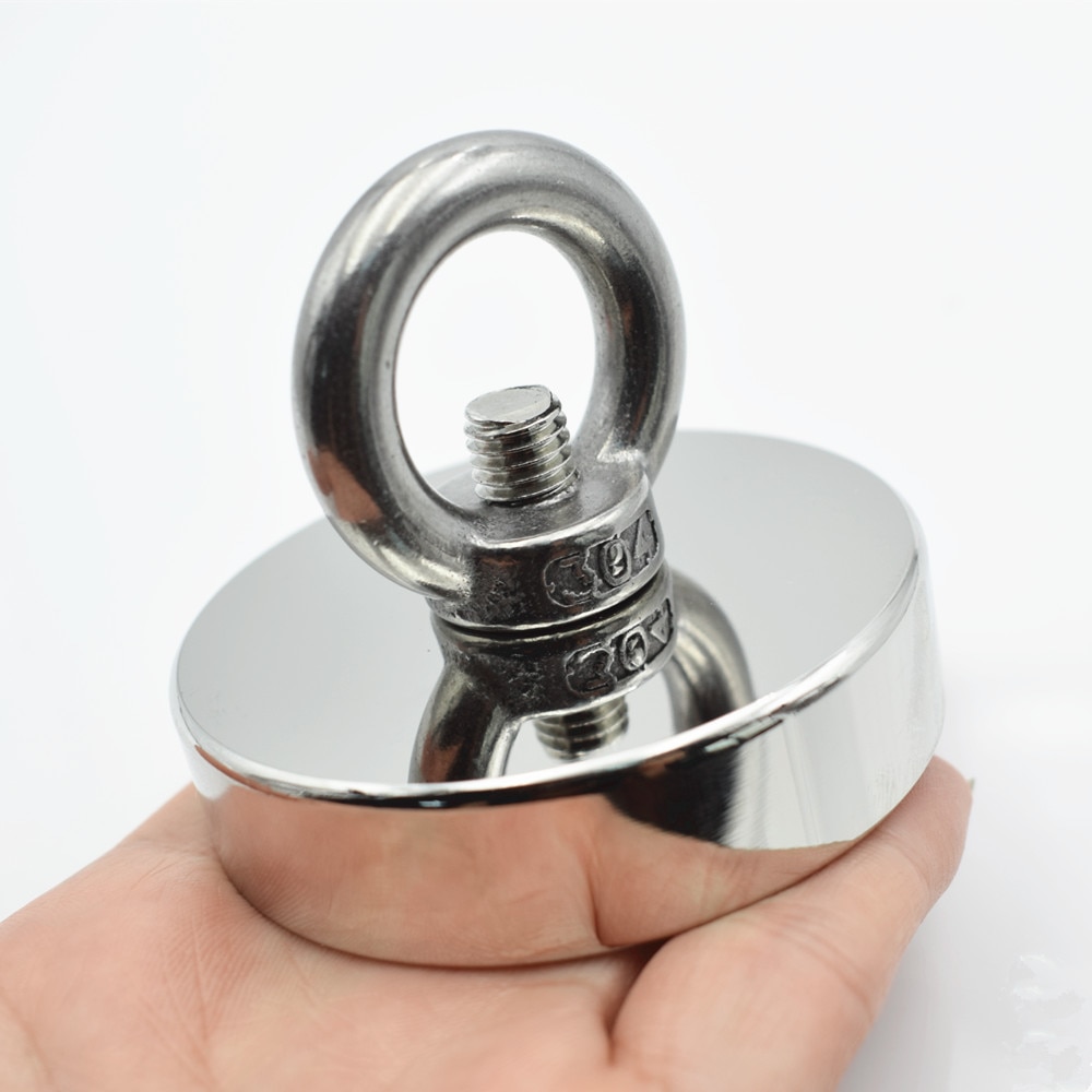 D60mm strong powerful round neodymium Magnet hook salvage magnet sea Fishing equipments Holder Pulling Mounting Pot with ring