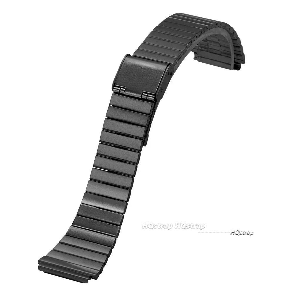 18 mm Edelstahlarmband für Casio F84 F105/108/A158/168 AE1200/1300 SGW400 F91W Vintage Metallarmband Hochwertiges Armband: Silber weiß / 18mm
